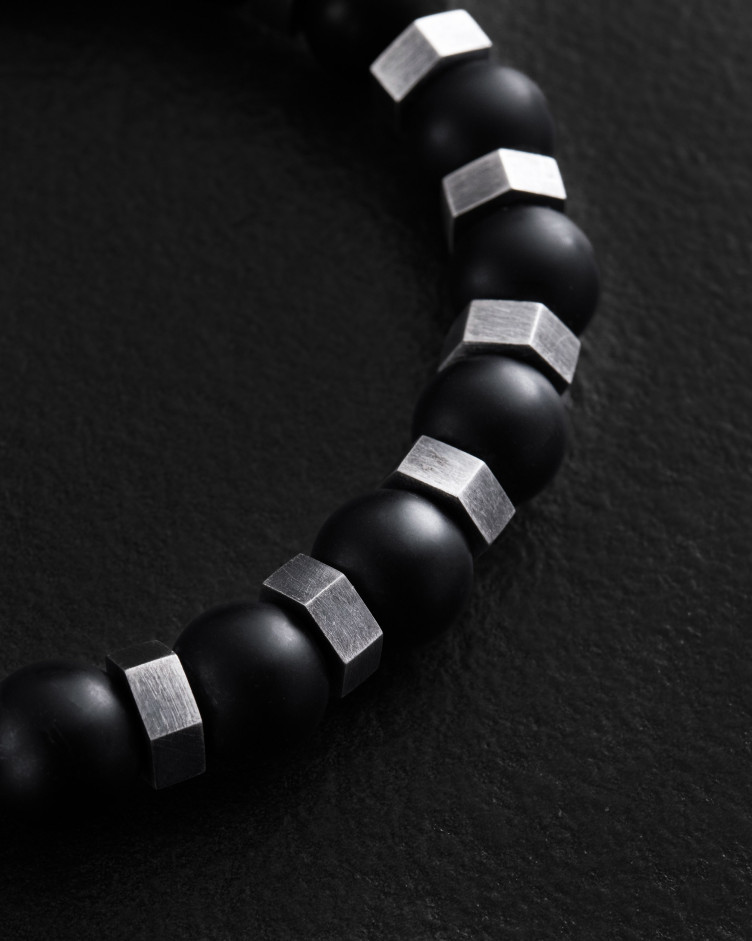 Herrenarmband RESPONDEO (Silber, Lava) M 2