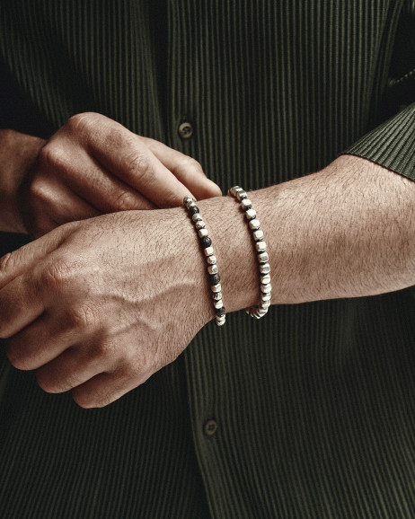 Armband CUBE. LAVA STONE in Sterlingsilber 4