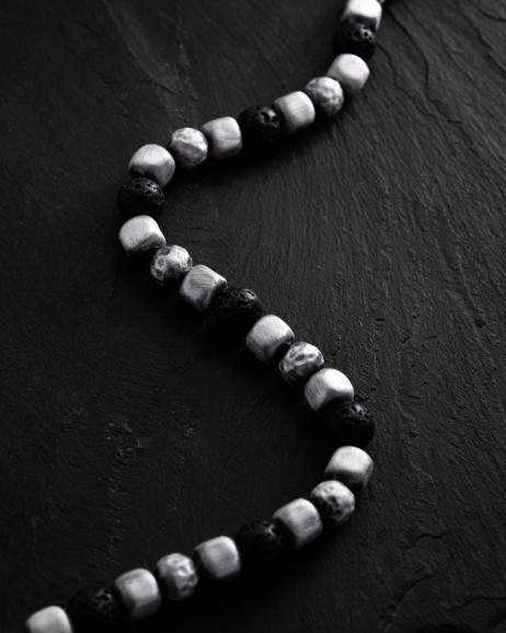 Armband CUBE. LAVA STONE in Sterlingsilber 5