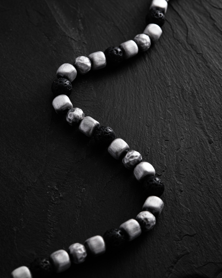 Armband CUBE. LAVA STONE in Sterlingsilber 5