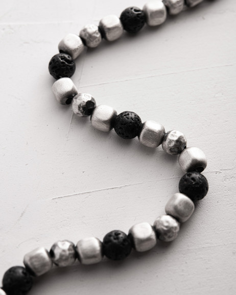 Armband CUBE. LAVA STONE in Sterlingsilber 8