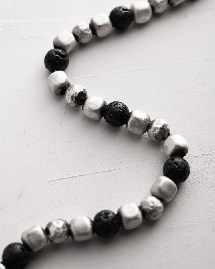 Armband CUBE. LAVA STONE in Sterlingsilber 8