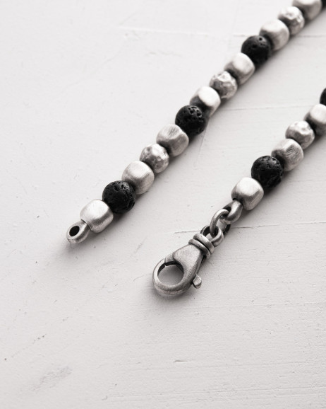 Armband CUBE. LAVA STONE in Sterlingsilber 7
