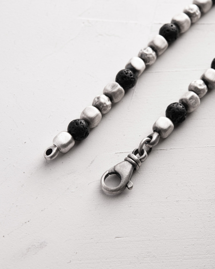 Armband CUBE. LAVA STONE in Sterlingsilber 7