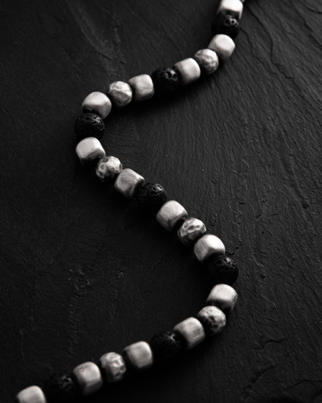 Armband CUBE. LAVA STONE in Sterlingsilber 3