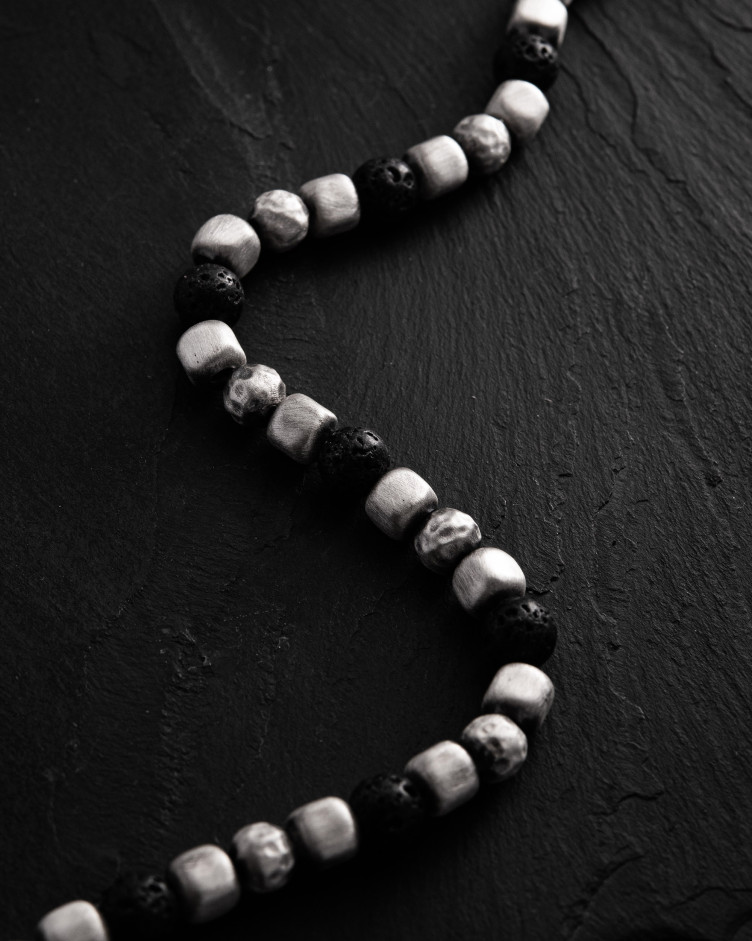 Armband CUBE. LAVA STONE in Sterlingsilber 3