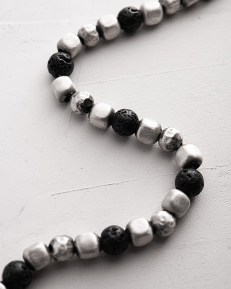 Armband CUBE. LAVA STONE in Sterlingsilber 4