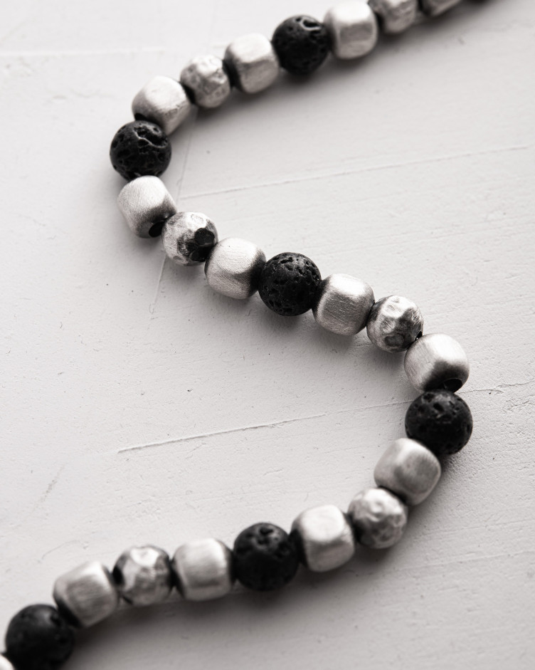 Armband CUBE. LAVA STONE in Sterlingsilber 4