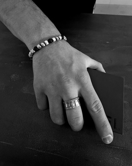 Armband CUBE. LAVA STONE in Sterlingsilber 6