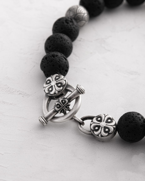 Herrenarmband JAPANISCHE KOI-KARPEN UND WELLEN (Lava) 5