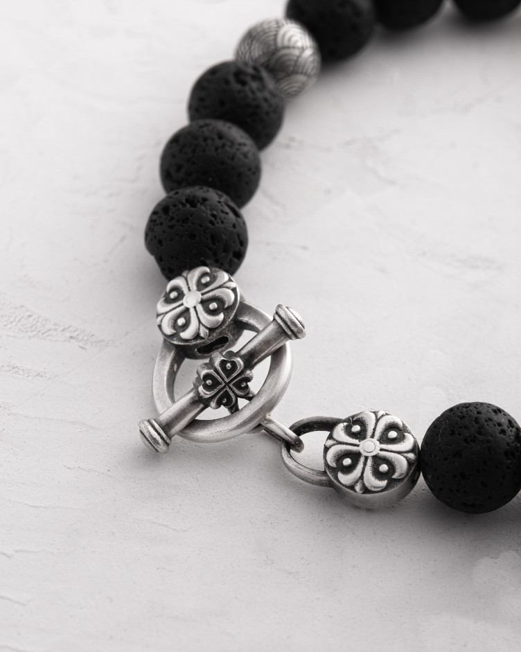 Herrenarmband JAPANISCHE KOI-KARPEN UND WELLEN (Lava) 5