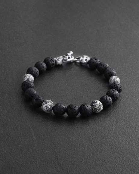 Herrenarmband JAPANISCHE KOI-KARPEN UND WELLEN (Lava) 2
