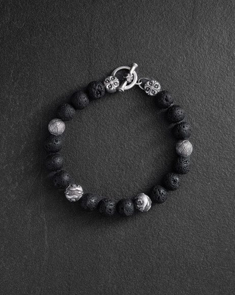Herrenarmband JAPANISCHE KOI-KARPEN UND WELLEN (Lava)