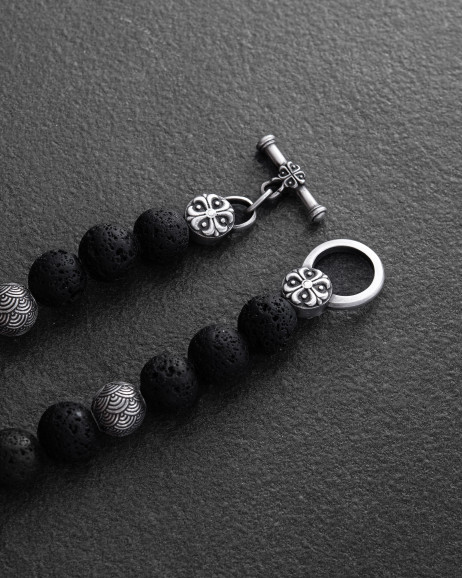 Herrenarmband JAPANISCHE KOI-KARPEN UND WELLEN (Lava) 3