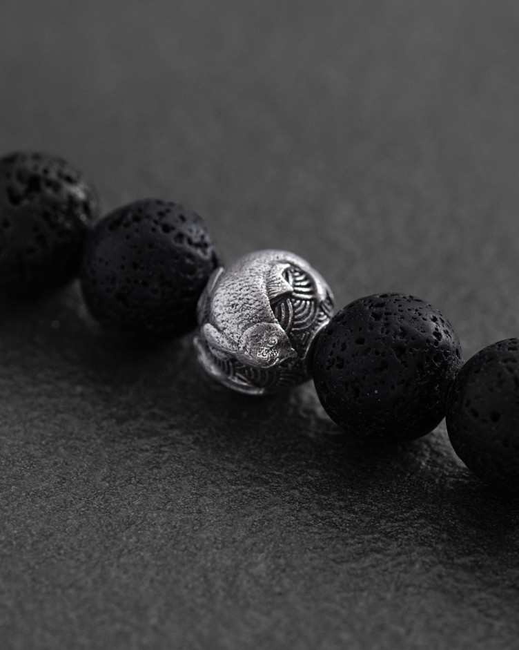 Herrenarmband JAPANISCHE KOI-KARPEN UND WELLEN (Lava) 4