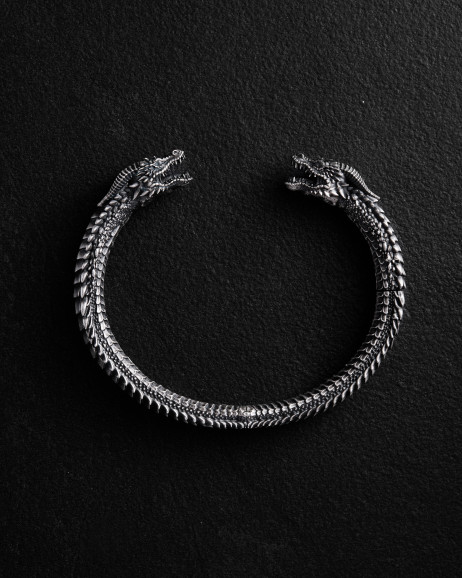 Armreif KAMPF DER DRACHEN in Sterlingsilber