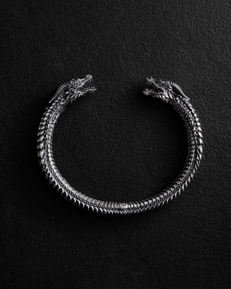 Armreif KAMPF DER DRACHEN in Sterlingsilber