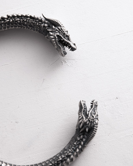 Armreif KAMPF DER DRACHEN in Sterlingsilber 10