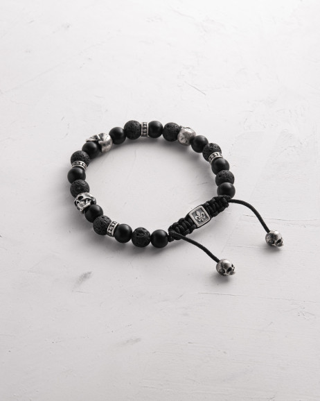Herrenarmband SCHÄDEL. LAVASTEIN 5