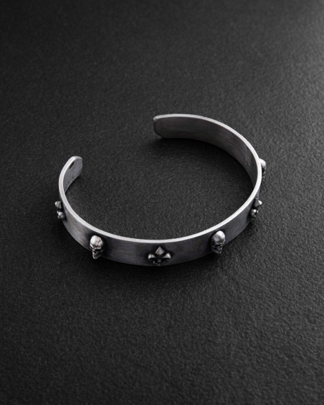 Armreif FLEUR DE LIS. SCHÄDEL in Sterlingsilber 3