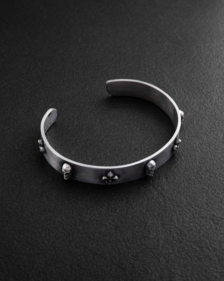 Armreif FLEUR DE LIS. SCHÄDEL in Sterlingsilber 3