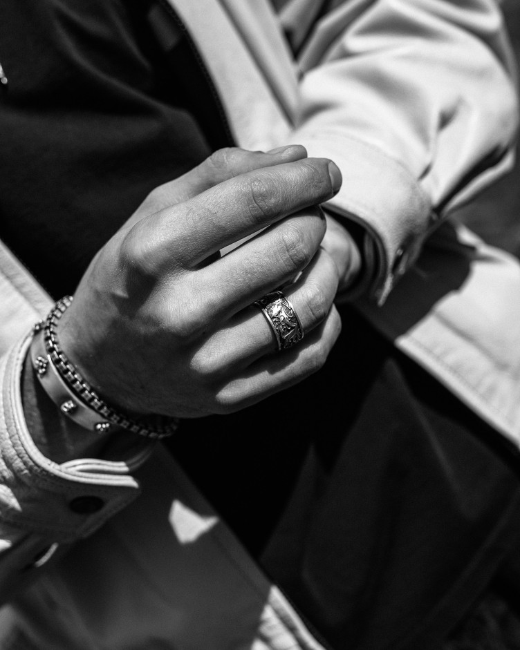 Ring JAPANISCHE KOI-KARPFEN UND WELLEN in Sterlingsilber 14