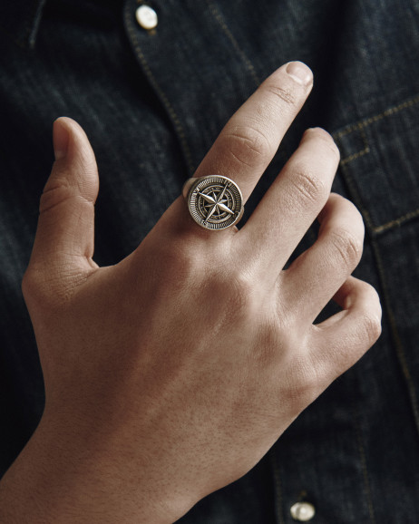 Ring COMPASS. POLAR STAR in Sterlingsilber 6