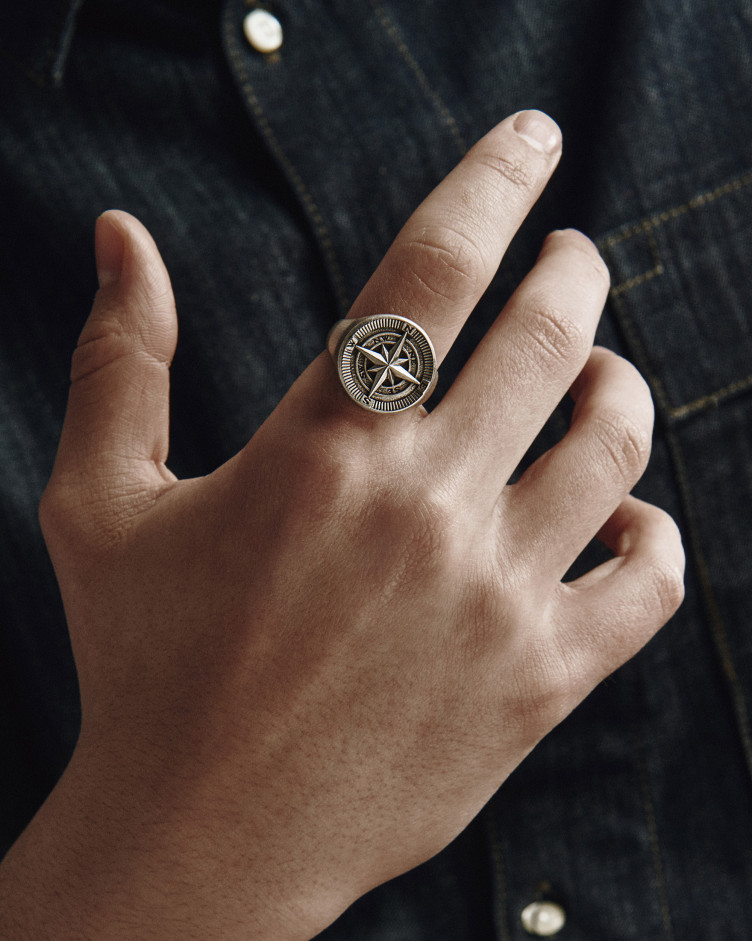 Ring COMPASS. POLAR STAR in Sterlingsilber 6