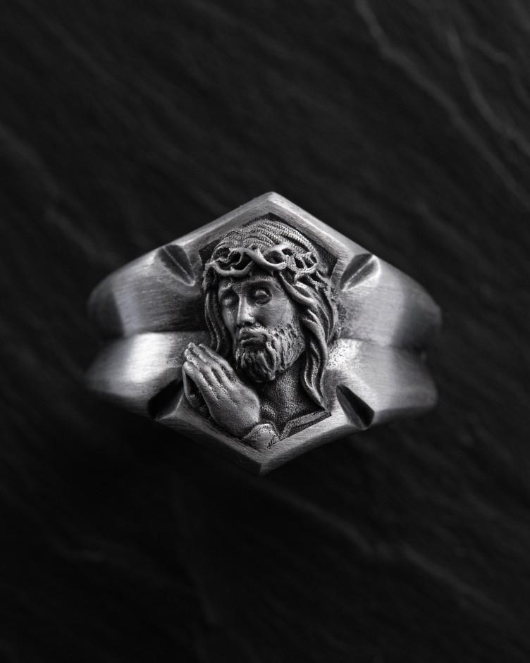 Ring ERLÖSER CHRISTUS JESUS in Sterlingsilber