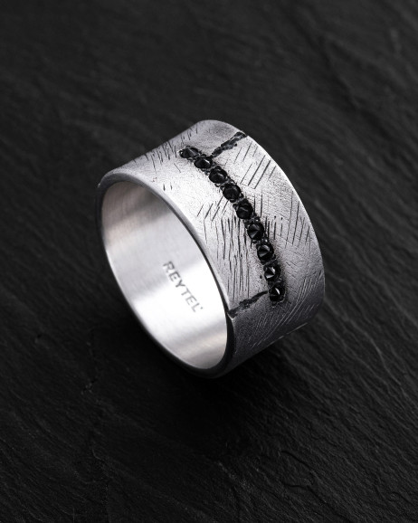 Ring ERVARING. BLACK STONES in Sterlingsilber 3