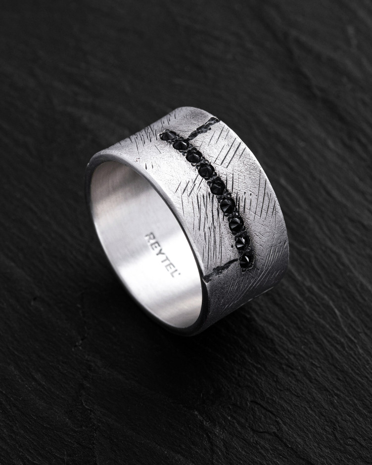 Ring ERVARING. BLACK STONES in Sterlingsilber 3