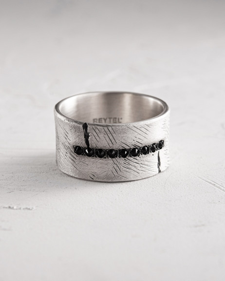 Ring ERVARING. BLACK STONES in Sterlingsilber 5