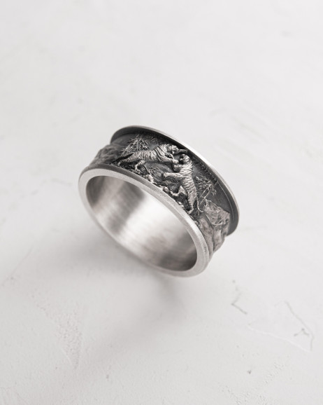 Ring DER KAMPF DER TIGER in Sterlingsilber 3