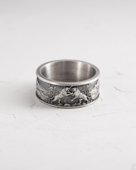 Ring DER KAMPF DER TIGER in Sterlingsilber 4