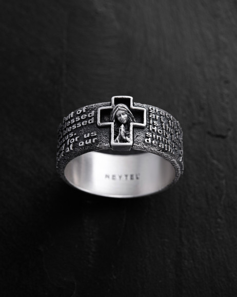 Ring PRAYER TO HAIL MARY in Sterlingsilber