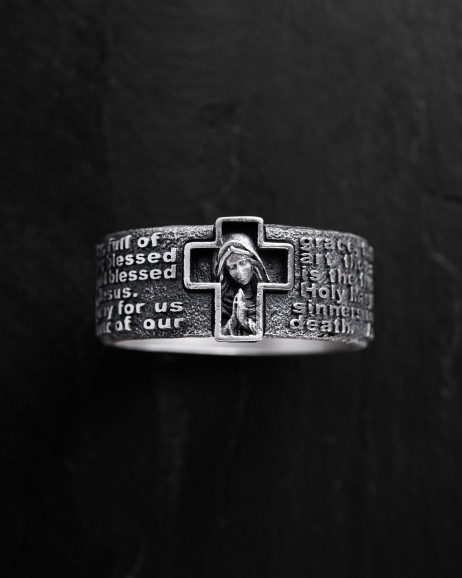 Ring PRAYER TO HAIL MARY in Sterlingsilber 3