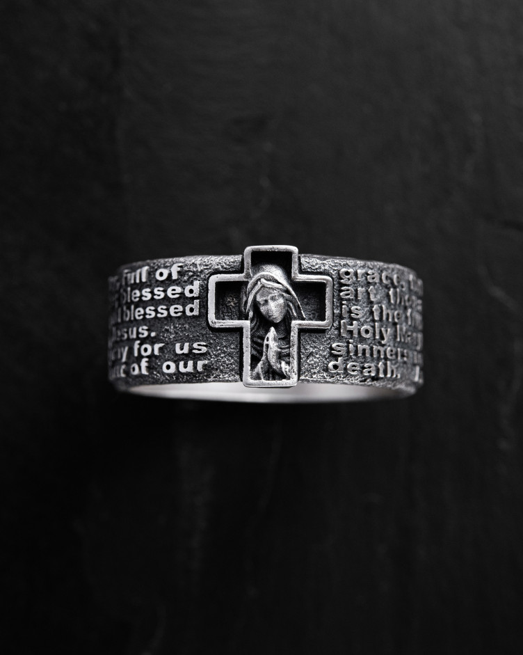 Ring PRAYER TO HAIL MARY in Sterlingsilber 3