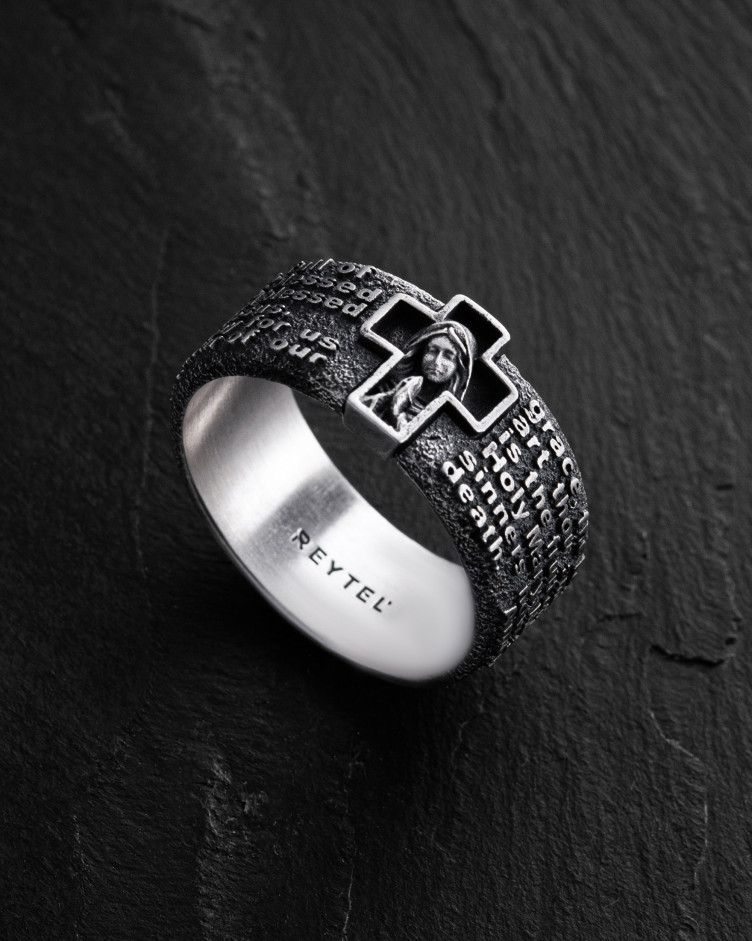 Ring PRAYER TO HAIL MARY in Sterlingsilber 4
