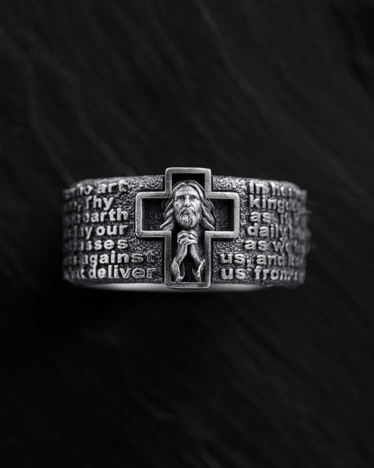 Ring GEBET VATER UNSER in Sterlingsilber