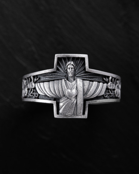 Ring DIOS ES AMOS in Sterlingsilber