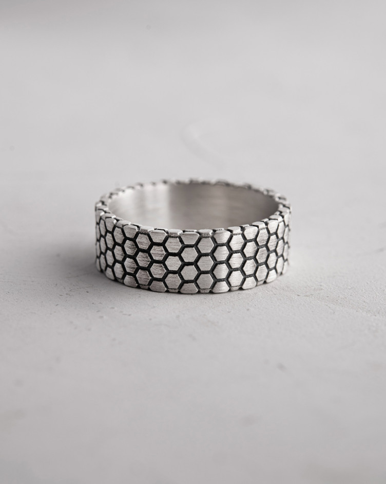 Ring HONEYCOMB in Sterlingsilber 4
