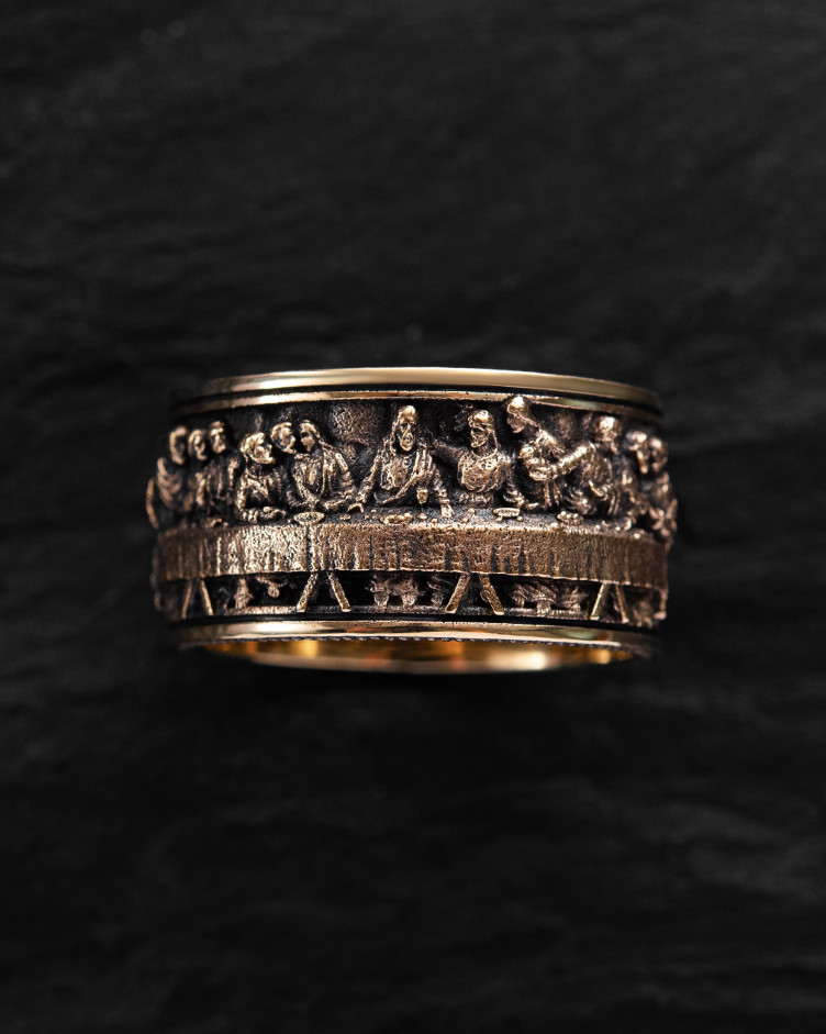 Ring DAS LETZTE ABENDMAHL (LEONARDO DA VINCI) 585er Gelbgold 5