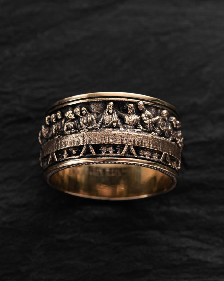 Ring DAS LETZTE ABENDMAHL (LEONARDO DA VINCI) 585er Gelbgold 6