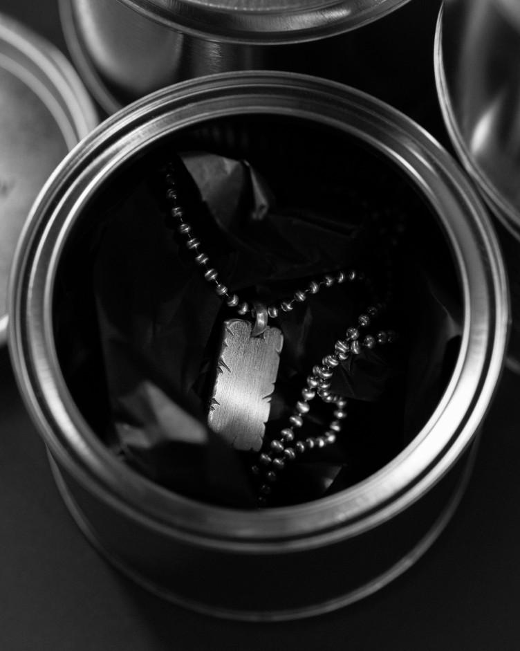 Dog tag Anhänger mit STEIN in sterlingsilber 7