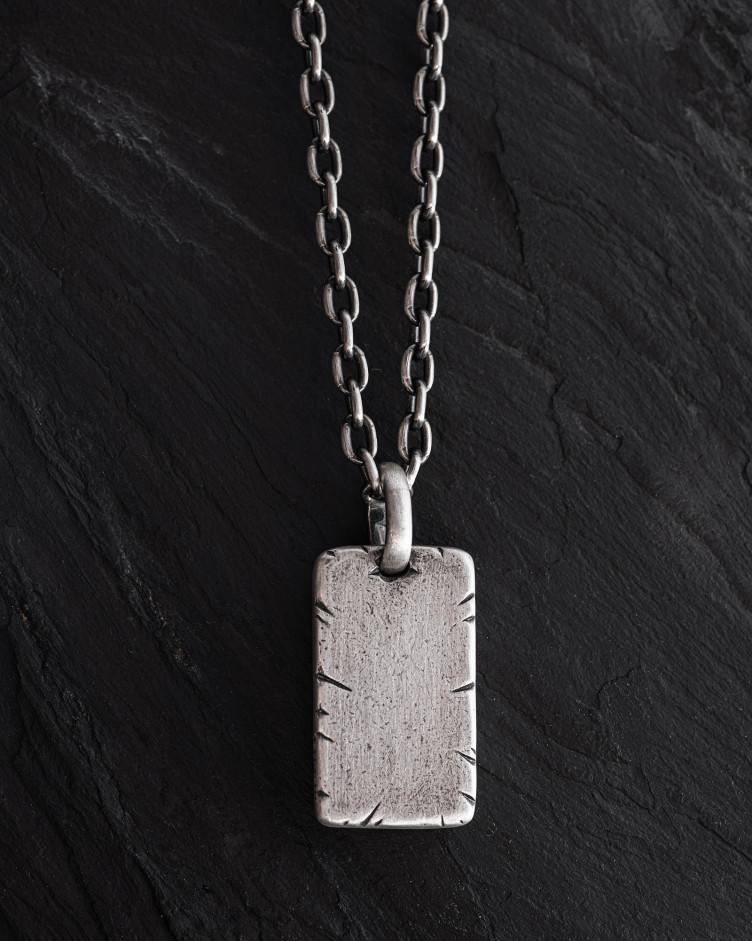 Dog tag Anhänger mit STEIN in sterlingsilber