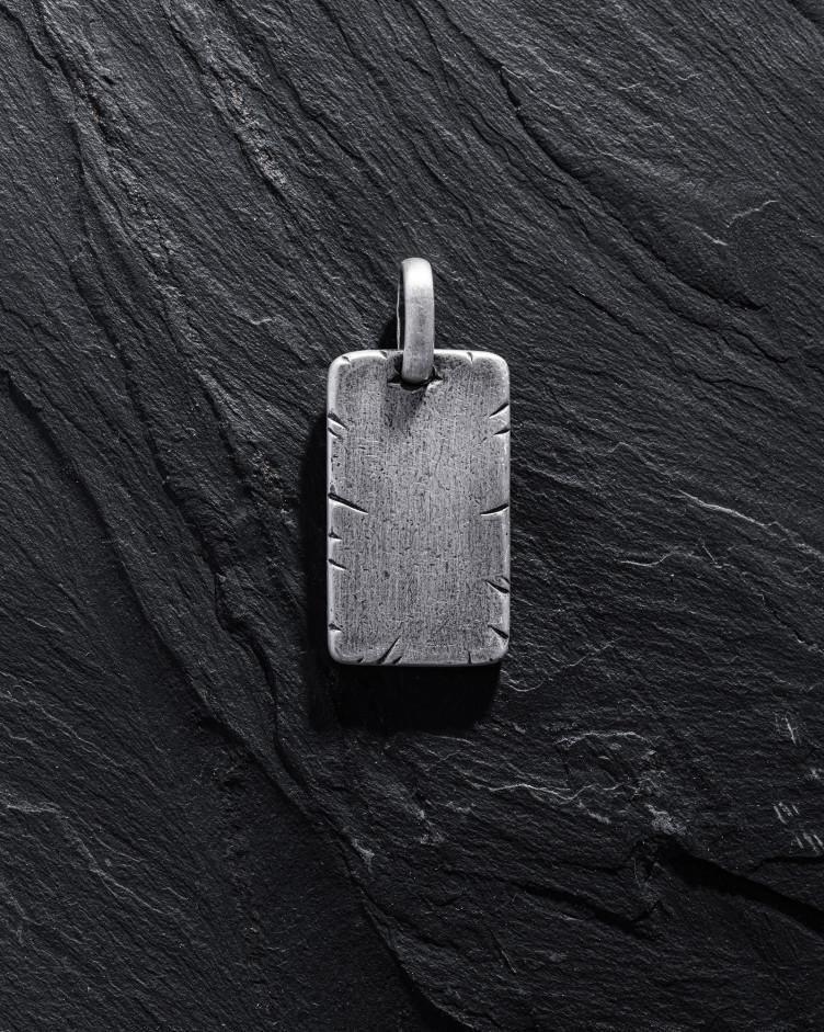 Dog tag Anhänger mit STEIN in sterlingsilber 2