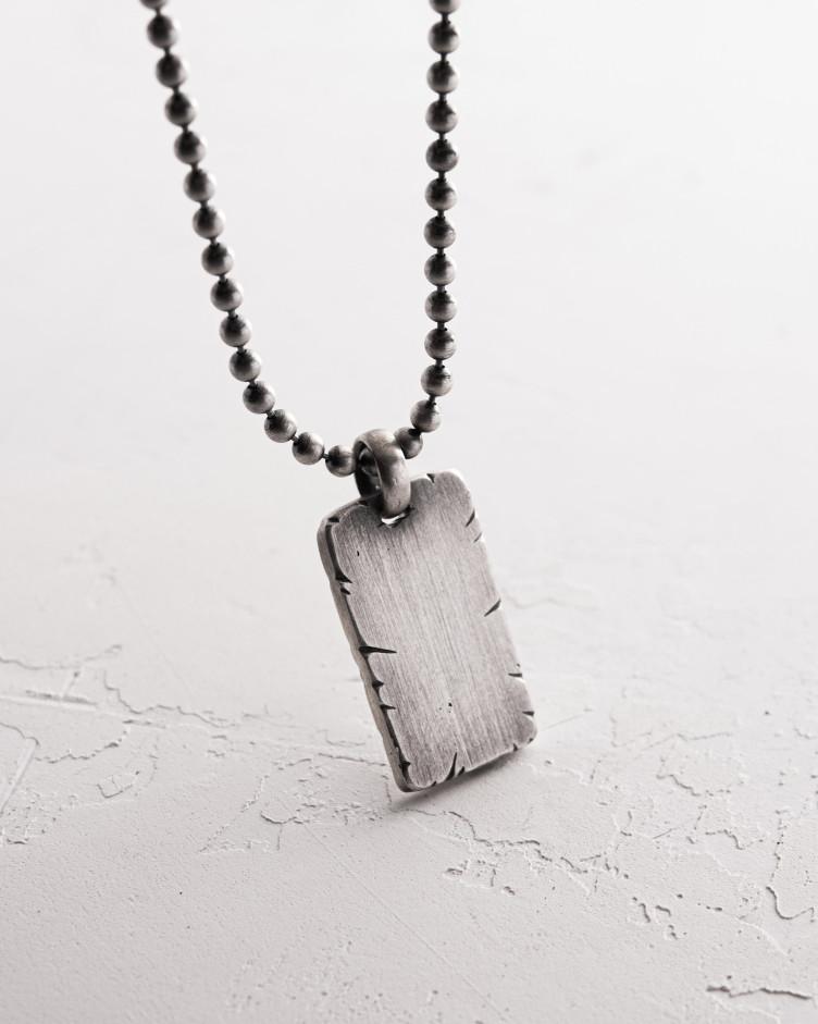 Dog tag Anhänger mit STEIN in sterlingsilber 5