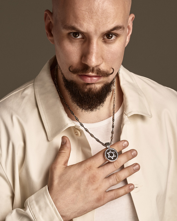 Anhänger DAVIDSTERN mit Ebenholz (Weißgold) 6