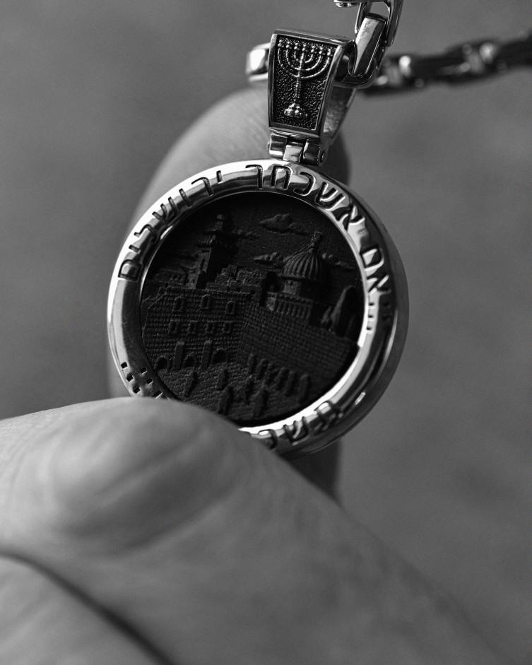 Anhänger DAVIDSTERN mit Ebenholz (Weißgold) 8