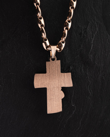 Kreuz DAS GESICHT DES GLAUBENS aus Rotgold  6